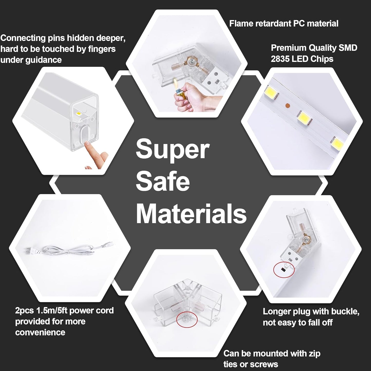 (New Open Box) Hexagon LED Garage Light: 720W, 86400 Lumens, 6500K, Rectangle Frame