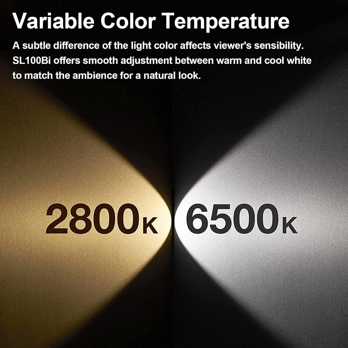 (New Open Box)GODOX SL100Bi 100W LED Video Light 2800-6500K TLCI≥97 CRI≥96,Dimmable Continuous Lighting with Bowens Mount for Video Recording Outdoor Shooting