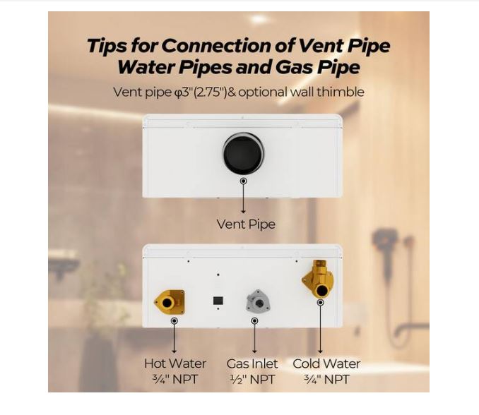 (New Open Box) Fogatti  InstaGas Classic CS120 Tankless Water Heater | 5.1 GPM • 120,000 BTU • Natural Gas