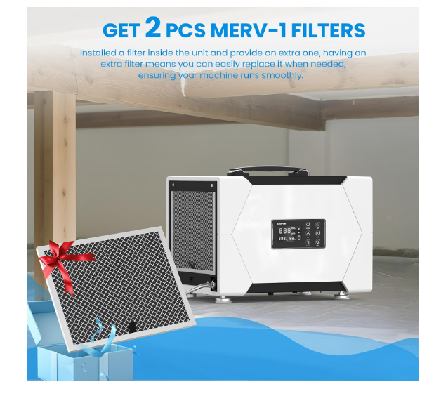 (New Open Box) 💧🏠 CADPXS 80 Pint Crawl Space/Commercial Dehumidifier with Pump & Drain Hose – Remois XP70 💦✨