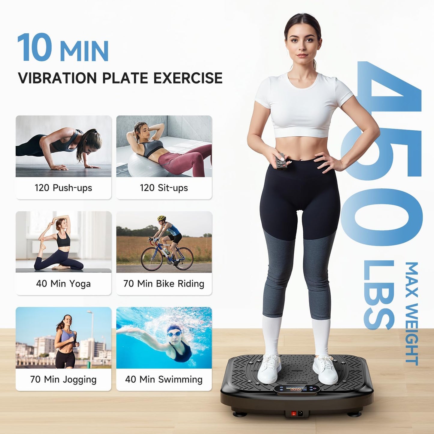 (Excellent) Taevno Vibration Plate Exercise Machine,Vibration Plate Machine 199 Adjustable Speed
