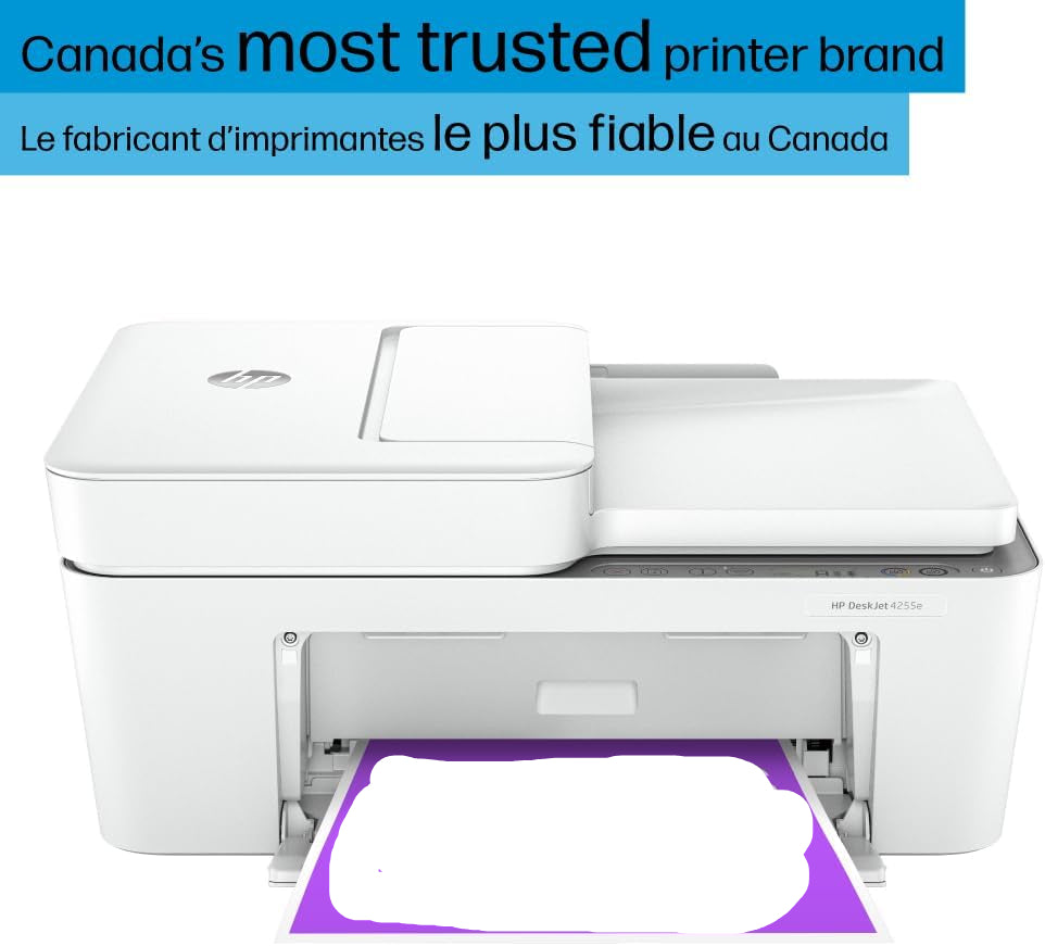 (Excellent) HP DeskJet 4255e Wireless All-in-One Colour Inkjet Printer, Scanner, Copier, Best for Home, (588S6A)
