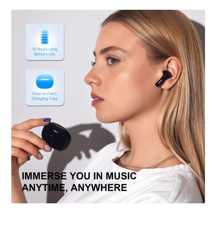 (Excellent) Edifier W220T True Wireless Earbuds Bluetooth V5.3 Semi-in-Ear Earphones with Mic