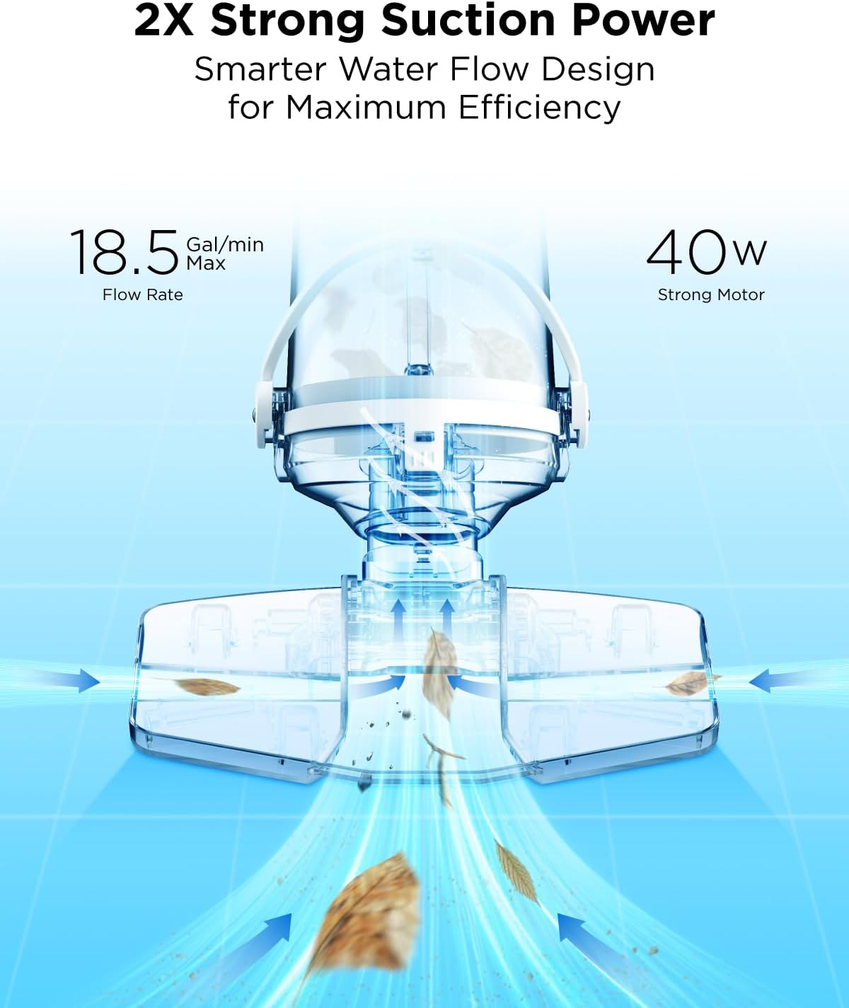 (New Open Box) InoKraft Cordless Pool Vacuum Cleaner, Rechargeable, Handheld Pool Vacuum for Above Ground