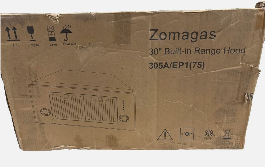 (Excellent) Zomagas Range Hood Insert 30 inch,Stainless Steel Kitchen Vent Hood 305A/EP1 (75)