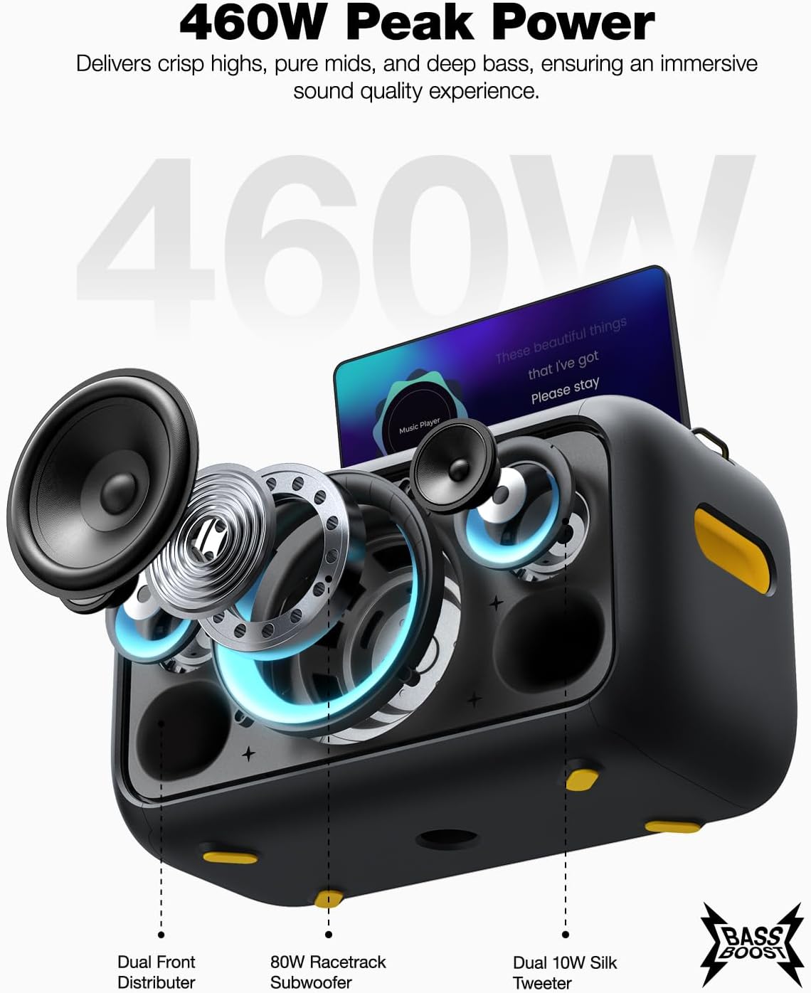 (New Open Box) Ikarao Break X1 Karaoke Machine for Adults with Lyrics Display & 32GB Tablet, 2 Wireless Microphones, 300W Peak PA System & Bluetooth Speaker, 4 DJ Lights, Portable Karaoke Speaker with Mic for Home Party/Outdoor