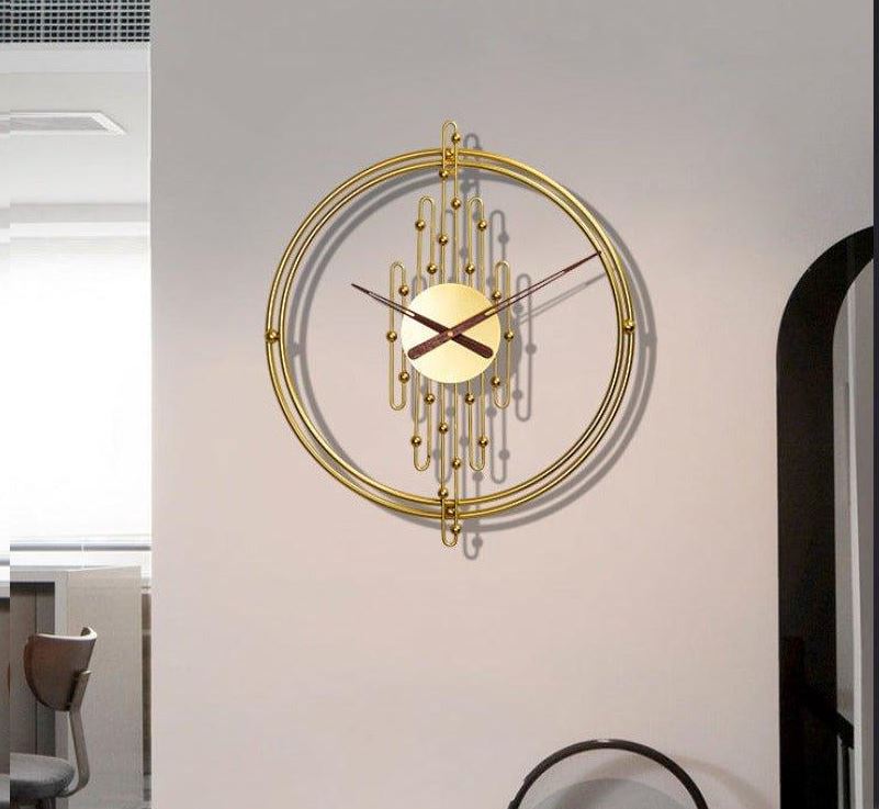 (New Open Box) Handmade Large Golden Round Wall Clock