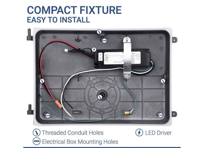 (New Open Box) Hyperikon 120W LED Outdoor Wall Pack – Integrated LED | 5000K Daylight | Energy Efficient