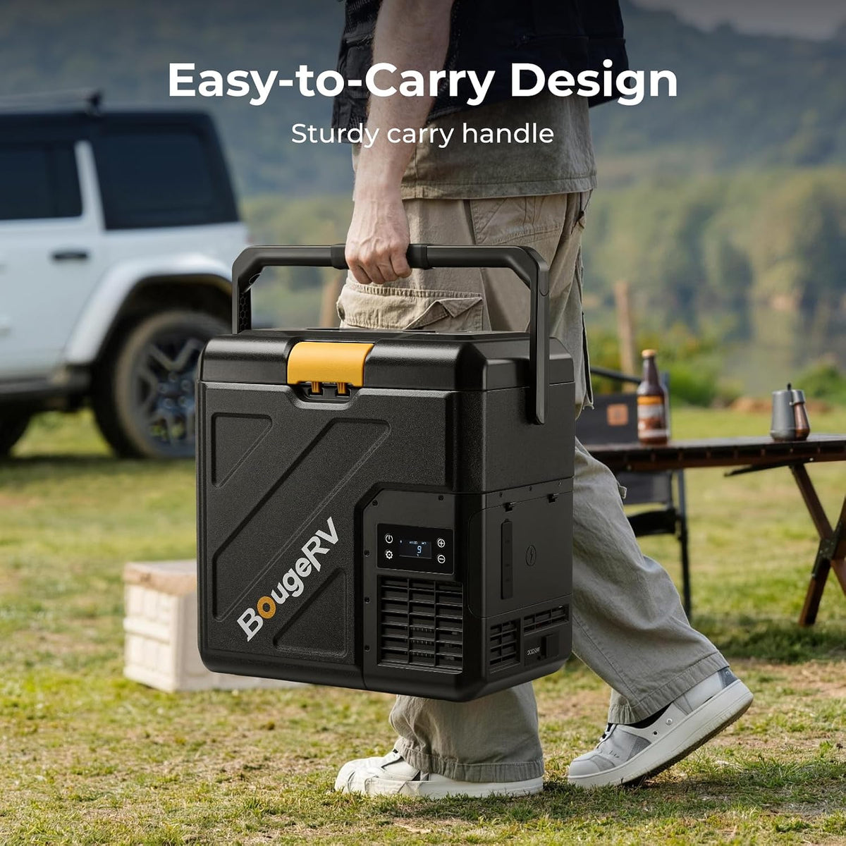 (New Open Box) BougeRV Car Fridge CRH20, 21 Quart, -4℉~68℉, 12v Cooler for Outdoor Camping