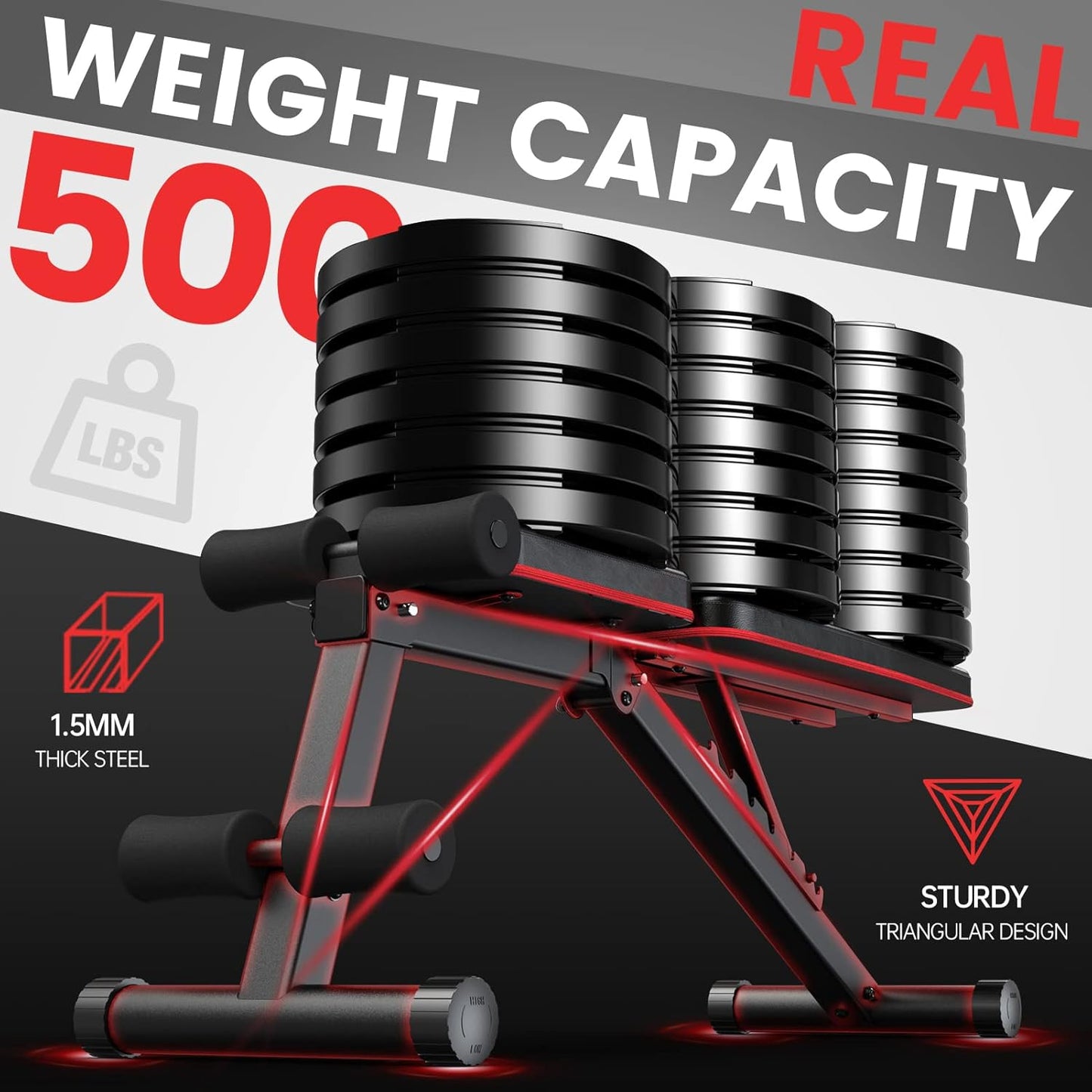 (New Open Box) PASYOU Adjustable Weight Bench Full Body Workout Multi-Purpose Foldable Exercise Workout Bench for Home Gym Incline Decline