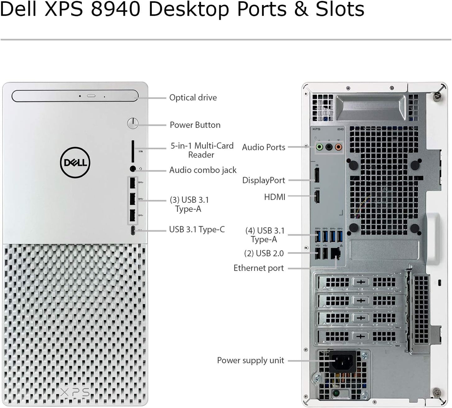 (Excellent)  Dell XPS 8940 Desktop PC | Intel 11th Gen i5 • 32GB RAM • 500GB SSD • Windows 11 Pro + Office