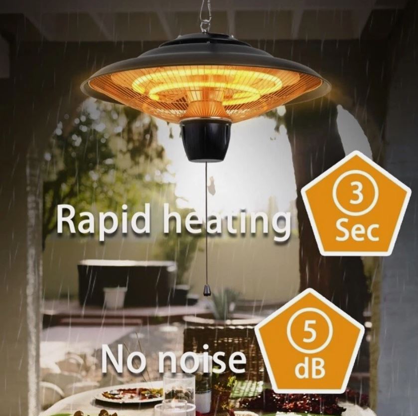 (New Open Box) 1500W Electric Patio Heater | Ceiling Mounted • Indoor/Outdoor • Infrared