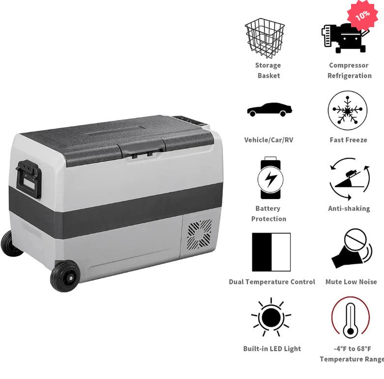 (New Open Box) Alpicool T50 Flexible Dual Zone Portable Car Fridge