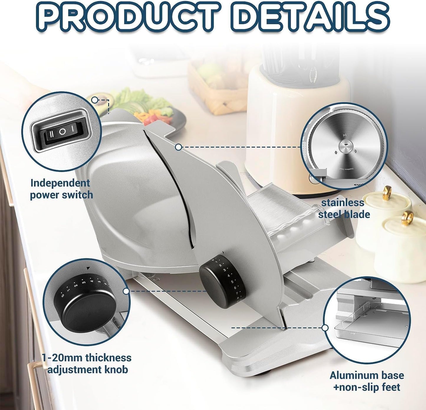 (New Open Box) CUSIMAX Electric Meat Slicer – CMFS-9028 | Double 9" Stainless Steel Blades