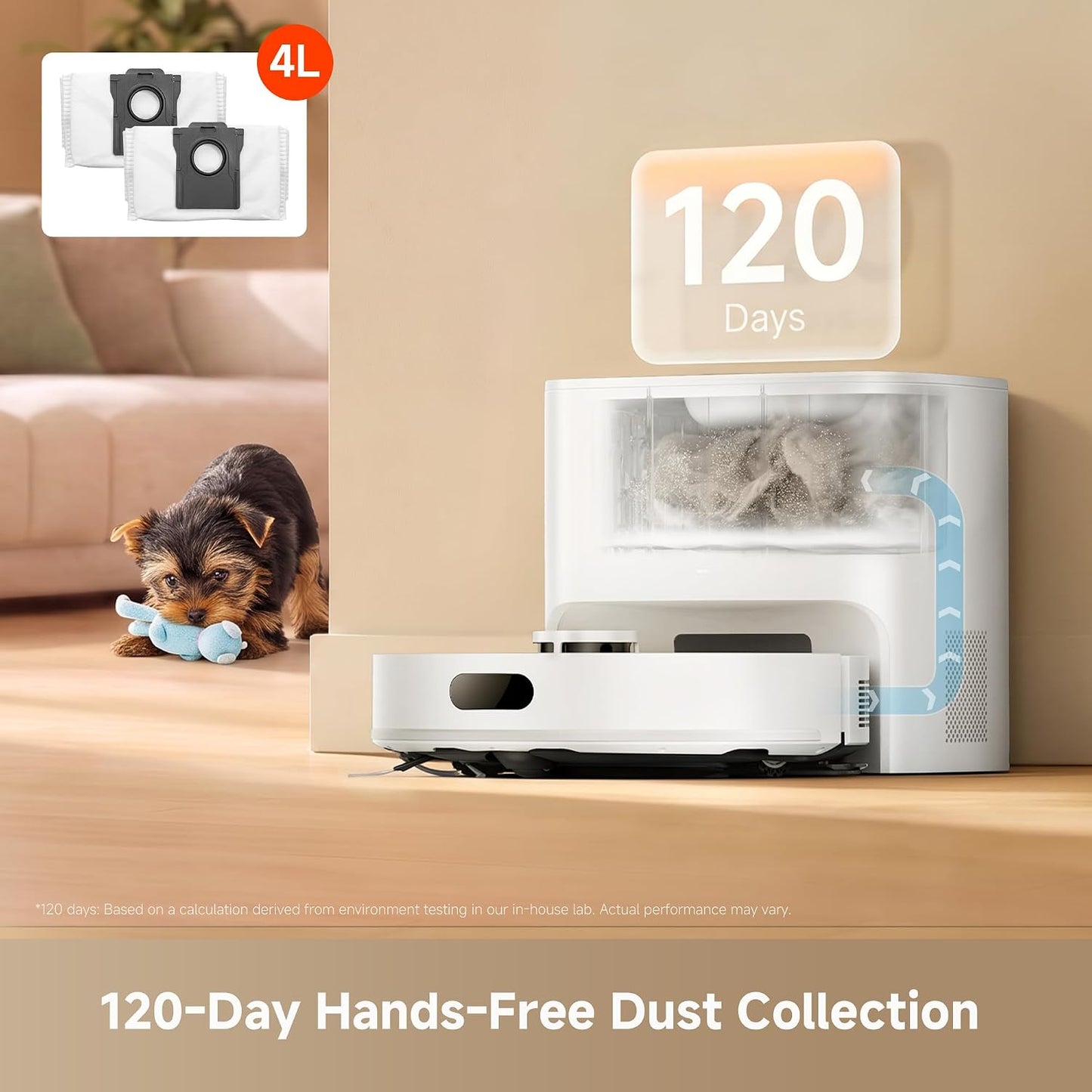 (Excellent) DREAME D20 Air Plus Robot Vacuum & Mop – 20,000Pa Suction – Self-Emptying