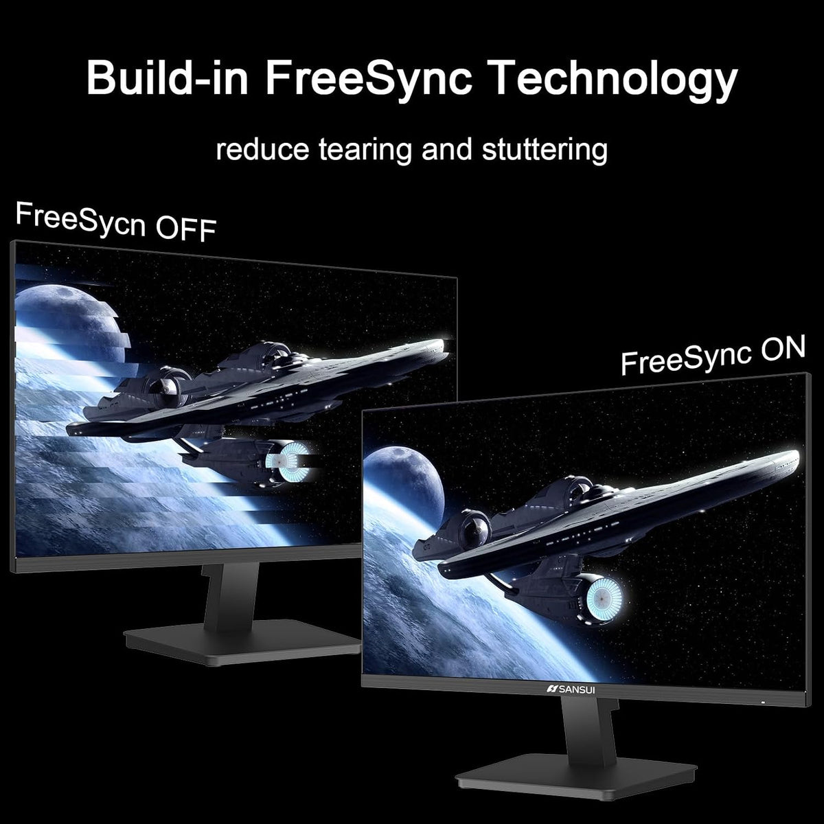 (New Open Box) 🖥️✨ SANSUI 27" FHD Computer Monitor | 120Hz • 1080P • HDR • 110% sRGB |