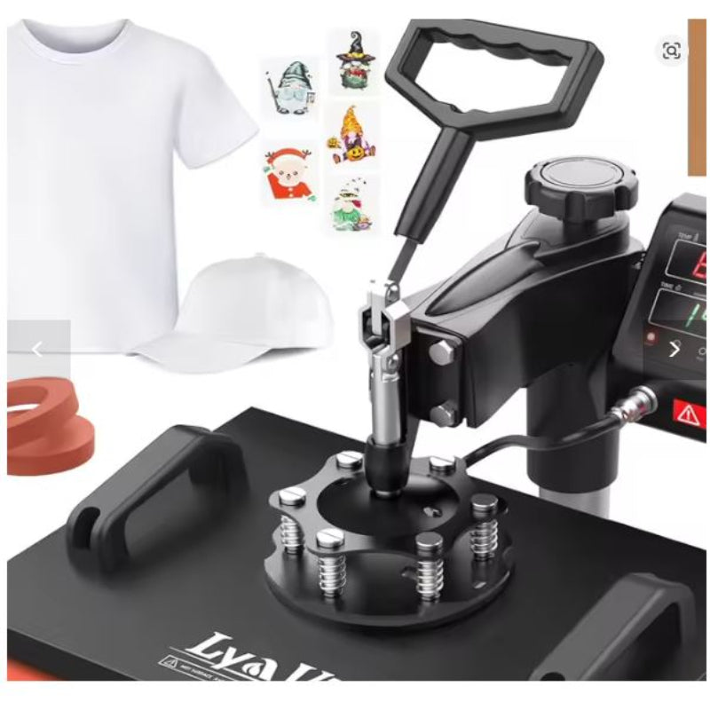 (New Open Box) Heat Press, Lya Vinyl 5 in 1 Heat Press Machine - 12 x 15 inch Combo Swing Away T-Shirt Sublimation