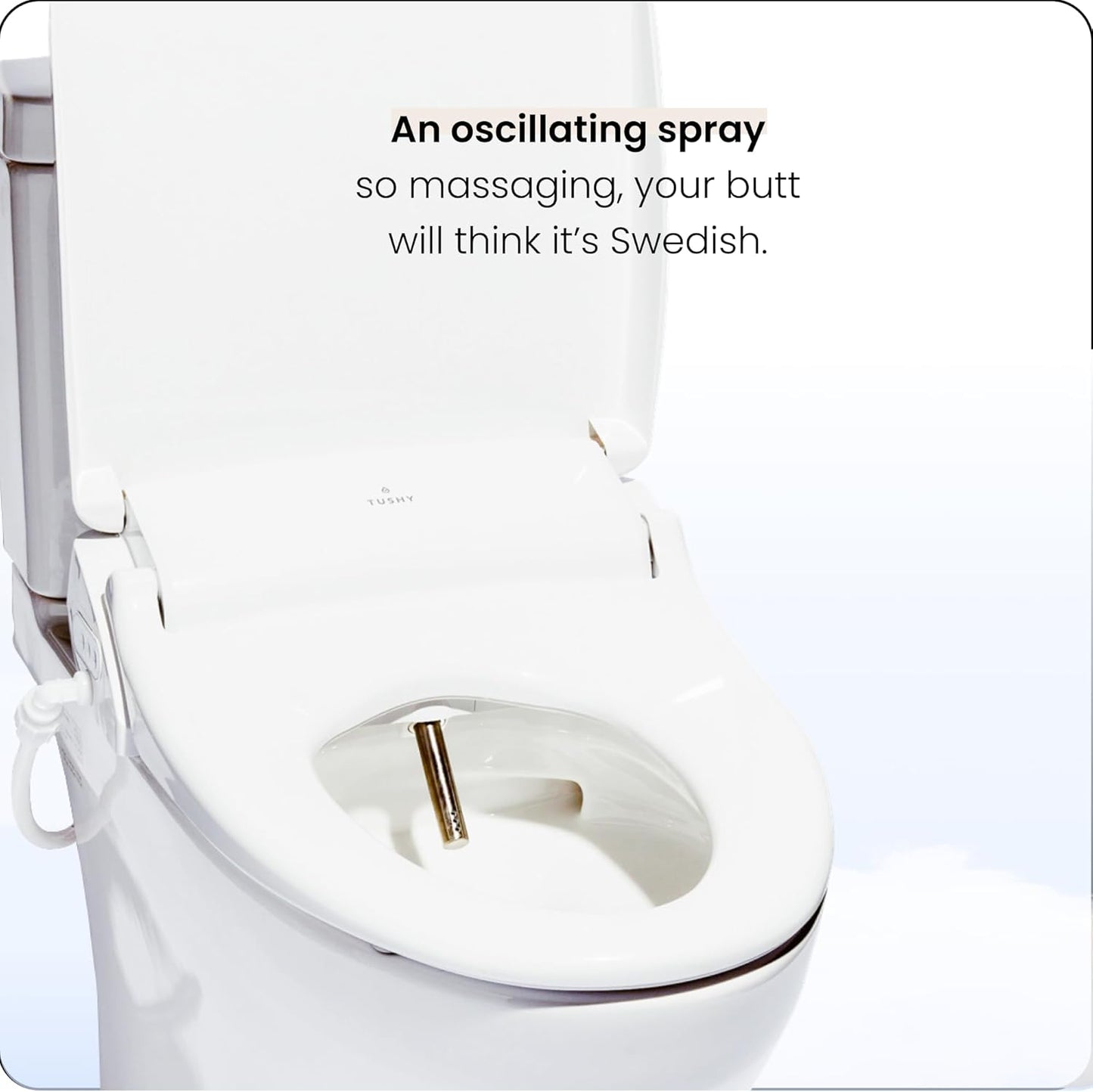 (New Open Box) TUSHY Ace Elongated Electric Bidet & Heated Seat. A Luxury Clean. Seat Sensor & Soft Close Lid. Self Cleaning Nozzle, Remote Control Water Temp, Pressure Control, and Air Drier.