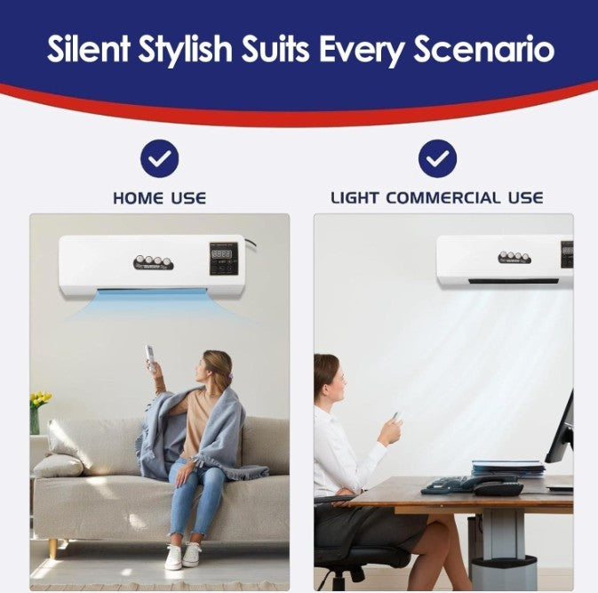 (New Open Box)  Portable 2000W Wall-Mounted Air Conditioner | Cooling & Heating • Remote Control • Low Noise