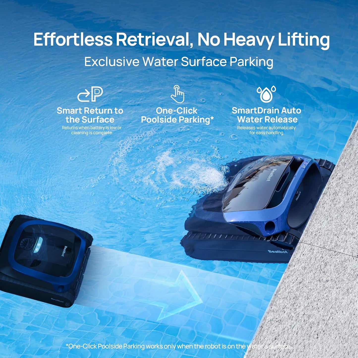 (Excellent)  Beatbot AquaSense 2 Cordless Robotic Pool Vacuum Cleaner, Double-Pass Waterline Scrubbing, Cleans Floor, Walls, an