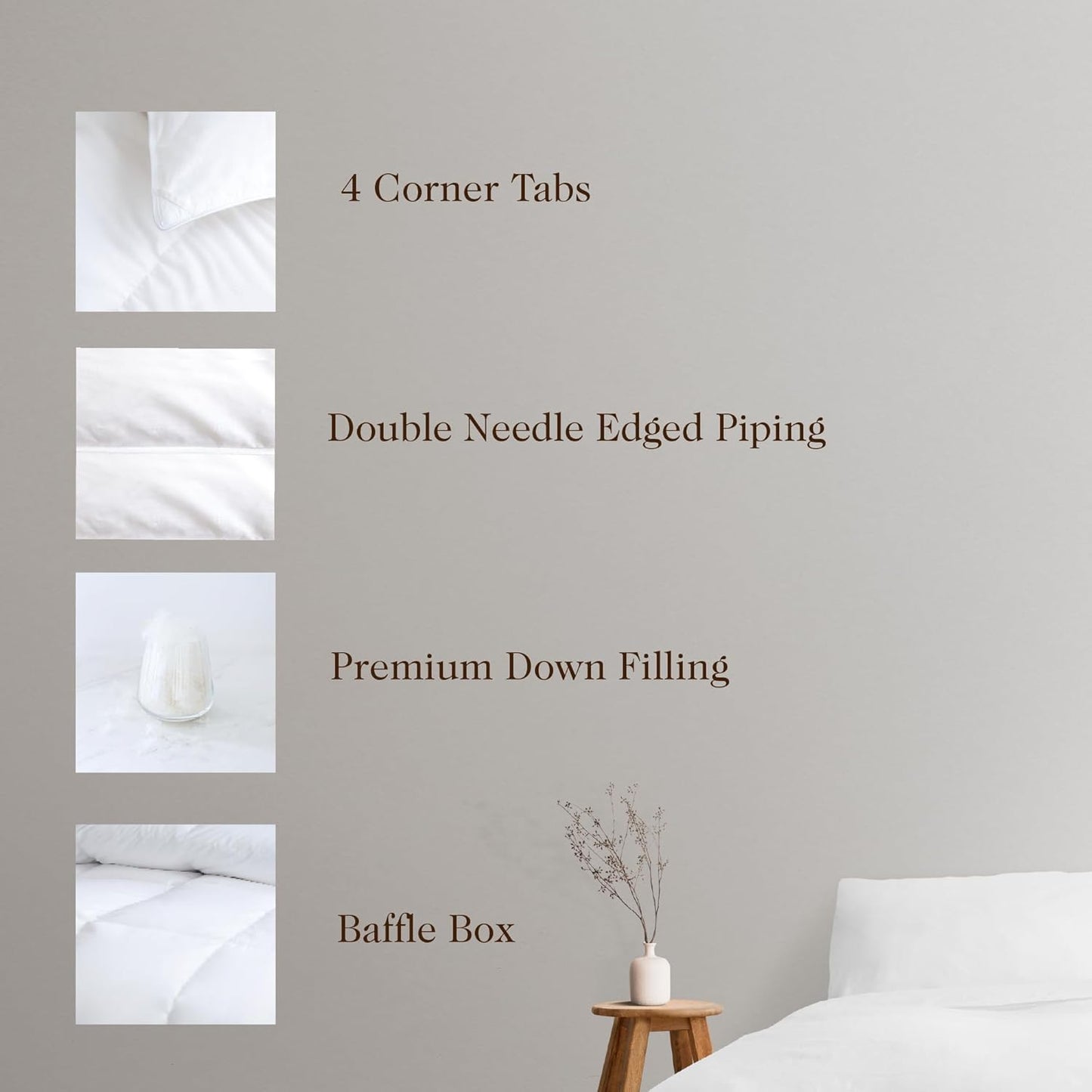 (New) Highland Feather Hungarian White Goose Down Comforter 750 Super Fill Power Fluffy 500 Thread Count Duvet Insert