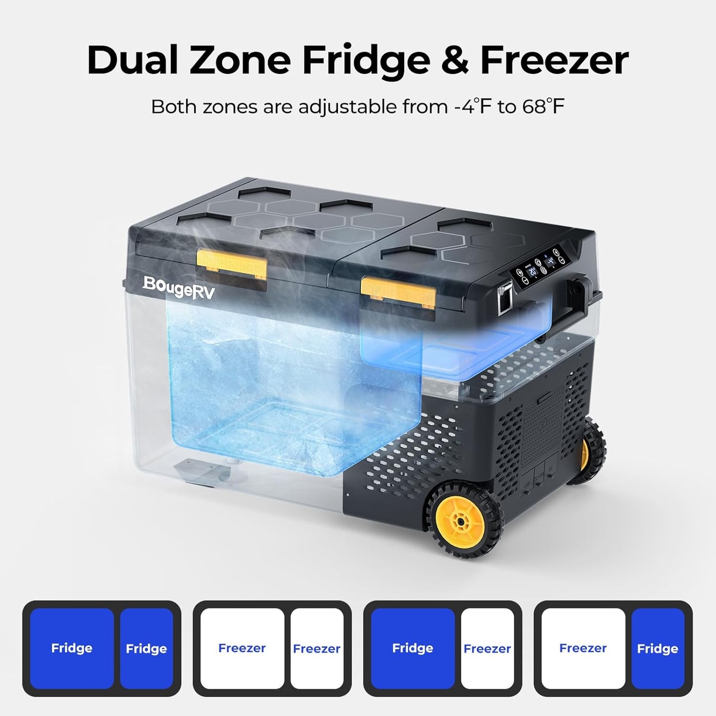 (Excellent) BougeRV 12 Volt Car Refrigerator, 43 Quart Portable Fridge Freezer with APP Control