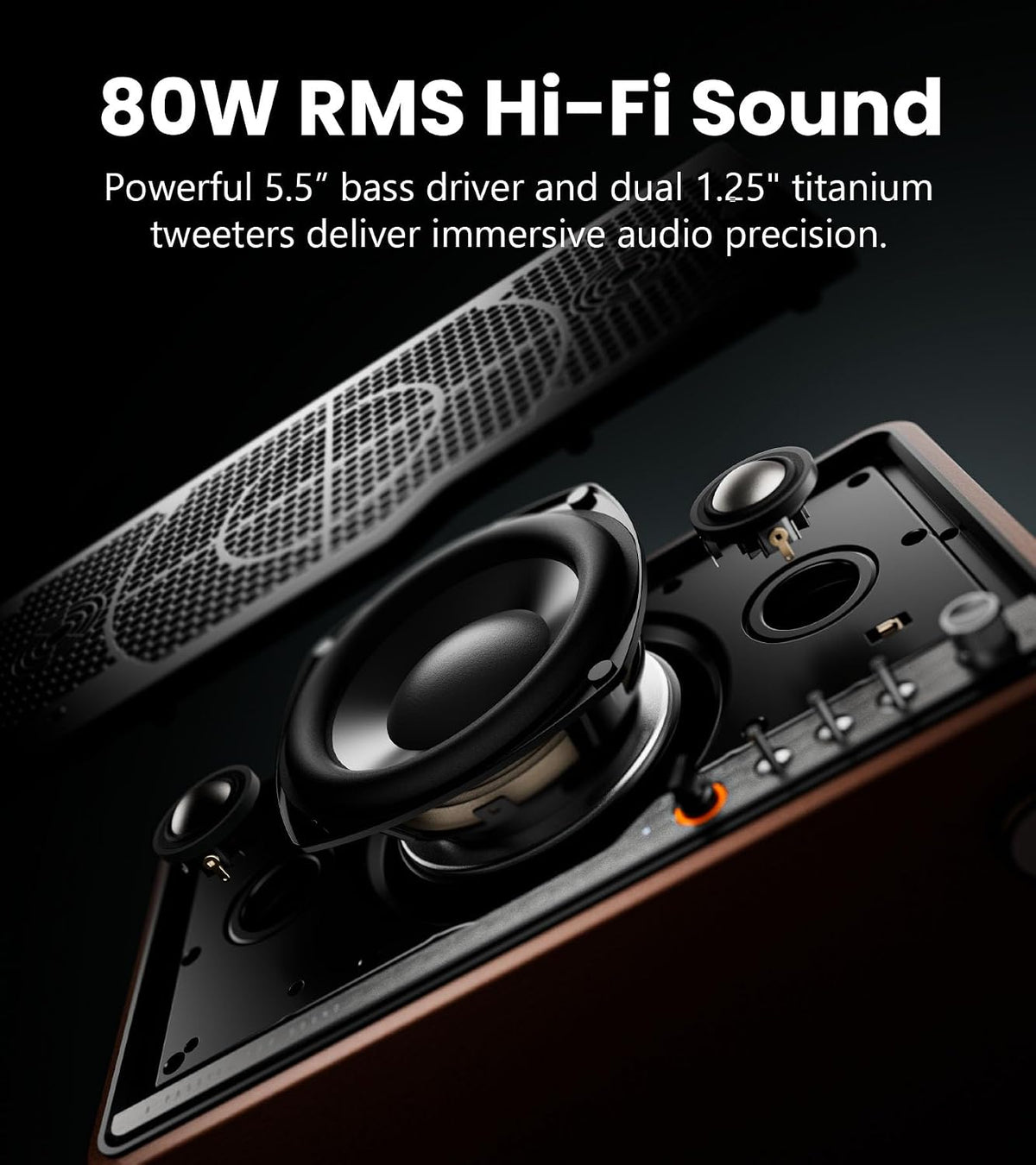 (New Open Box) Edifier S300 Hi-Fi Tabletop Speaker – 80W | LDAC, AirPlay 2 & Bluetooth 5.4