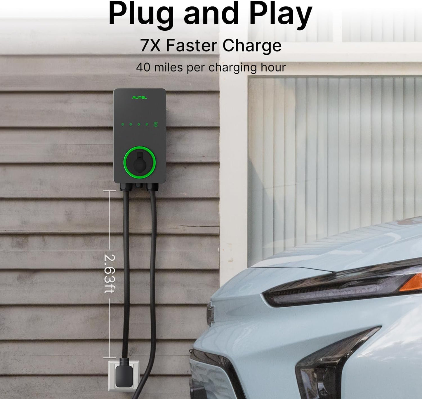 (Excellent) Autel Home Smart AI EV Charger up to 40Amp, 240V, Indoor/Outdoor Car Charging Station with Level 2