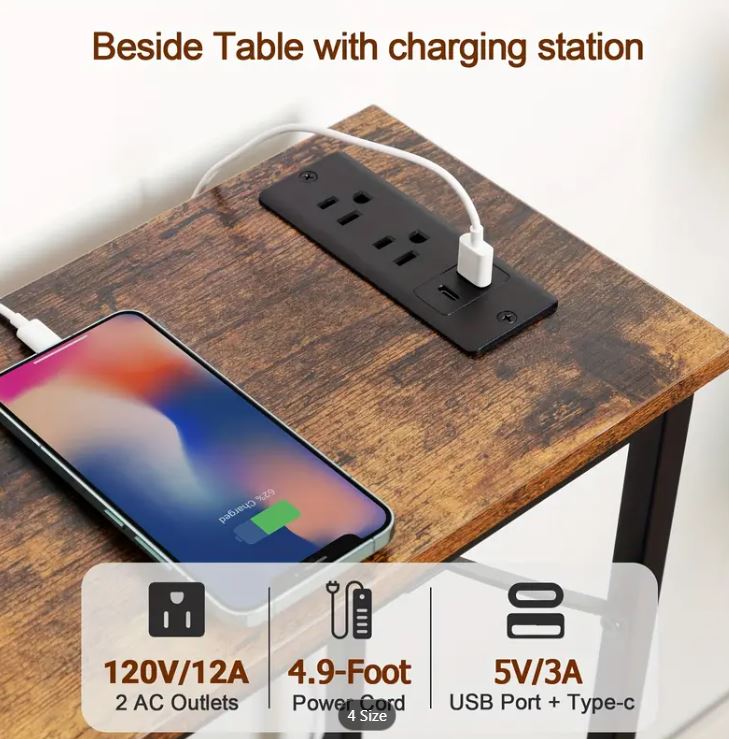 (New Open Box) 40" Slim Console Table Featuring Power Outlet & USB Port, Compact Entryway Table (DS0028)