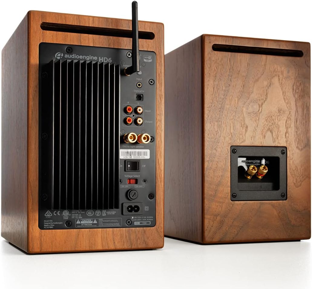 (New Open Box) Audioengine HD6 150W Wireless Powered Bookshelf Speakers, Enceintes de bibliothèque - Bluetooth aptX HD, USB 24-Bit DAC & Analog Amplifier