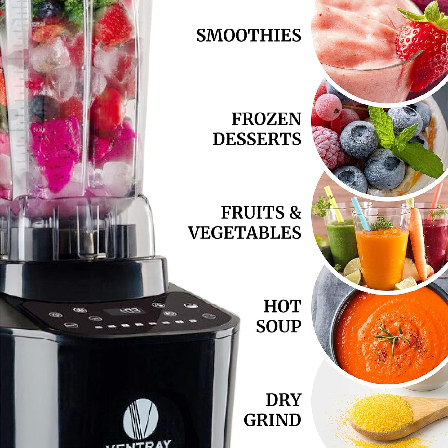 (New Open Box) Ventray Blender Smoothie Maker 1500W 68 Oz Blender for Shakes and Smoothies Countertop Blender
