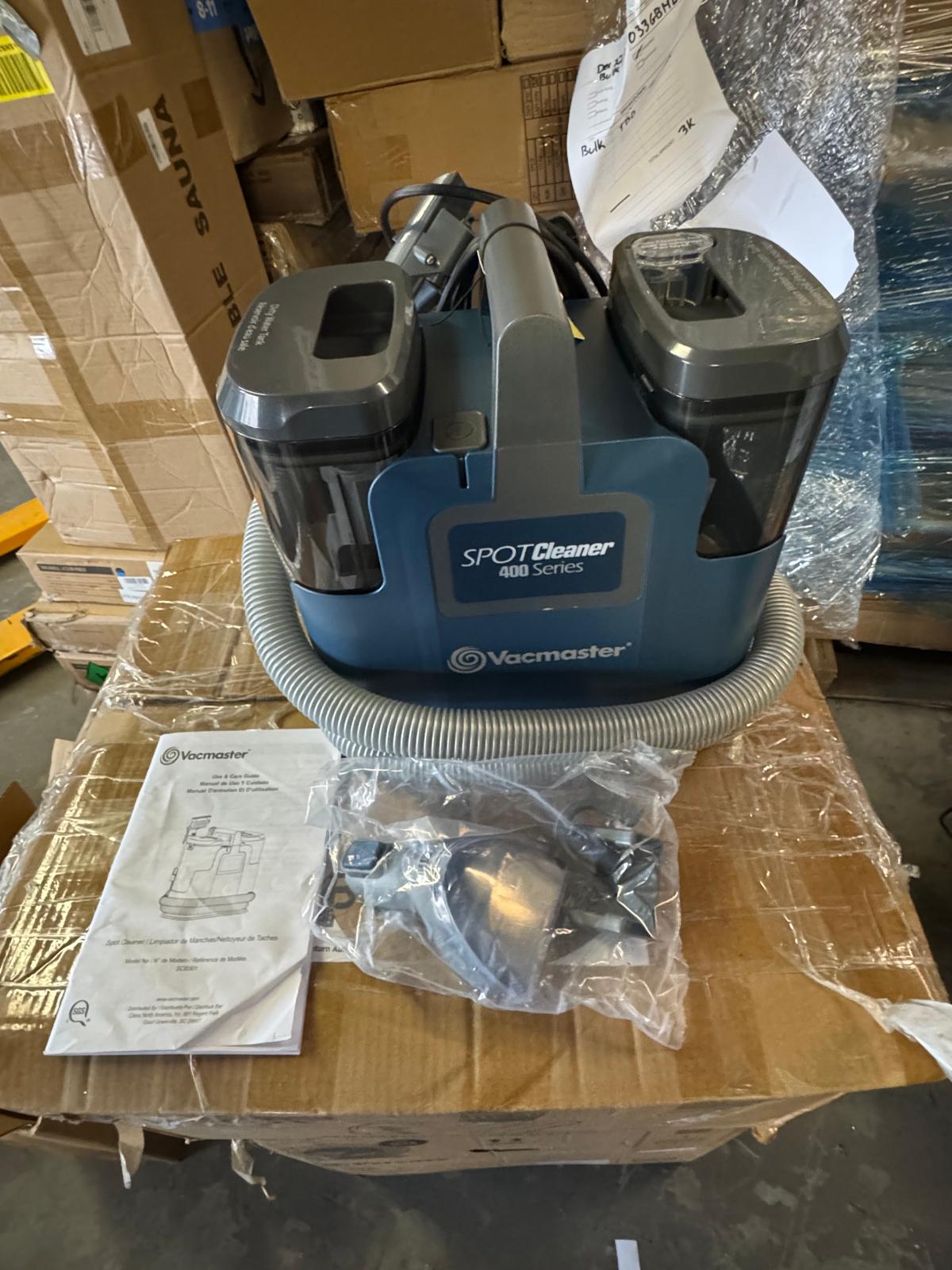 (New Open Box) Vacmaster SCB301 400 Series Upholstery Spot Machine, 15Kpa Power Suction with Versatile Tools for Pets, Area Rugs and Couches, Portable Carpet Cleaner, Blue