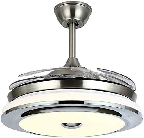 Ceiling Fans with Lights,42 in Indoor Low Profile Ceiling Fans, 72W Remote Ceiling Fan with Led Light,Modern Bladeless Enclosed Ceiling Fan Flush Mount,Dimmable 3 Color 3 Speeds 1/2H Timing