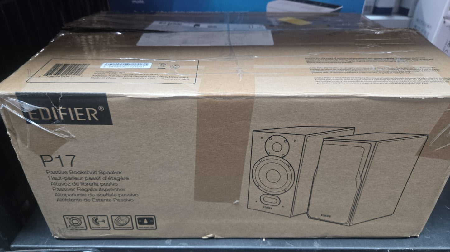 (Excellent) Edifier P17 Passive Bookshelf Speakers - 2-Way Speakers with Built-in Wall-Mount Bracket - Perfect for 5.1, 7.1 or 11.1 Side/Rear Surround Setup - Pair