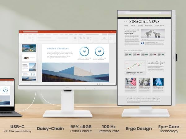 (New Open Box) BenQ GW2486TC 24" Office Monitor – USB-C | IPS | Height Adjustable | Eye-Care Tech