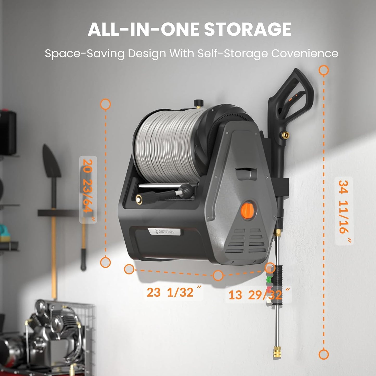 (New Open Box) Giraffe Tools Grandfalls Pressure Washer Electric Wall Mounted Pressure Washer