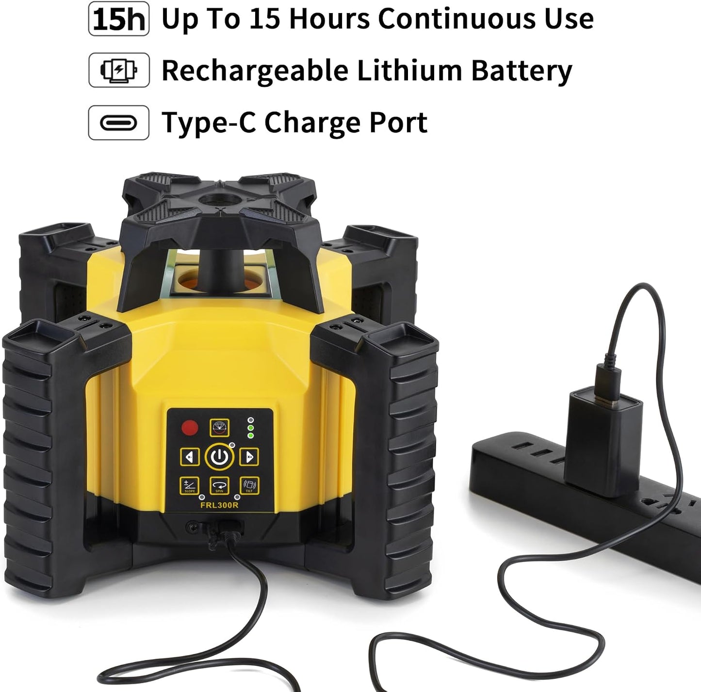 (New No Box)  Firecore FRL300R Rotary Laser Level | 1968FT Range • Self-Leveling • 360° Red Beam