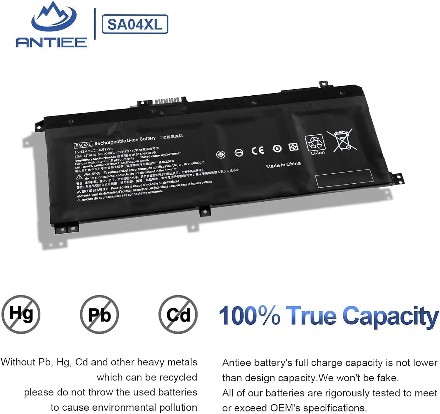 (New Open Box) SA04XL Battery Replacement for HP Envy x360 15” & 17” Laptops |