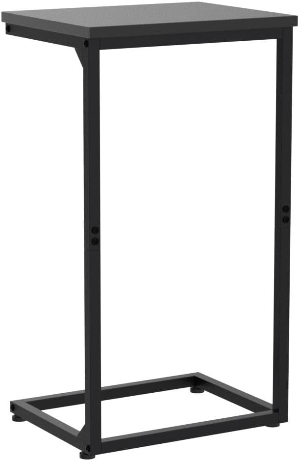 (New Open Box) AMHANCIBLE C-Shaped End Table Set of 2, 26.37" H, Couch Tables that Slide Under Sofa, Sturdy Side Table for Living Room, Bedroom, Small Space, Black, HET02BBK
