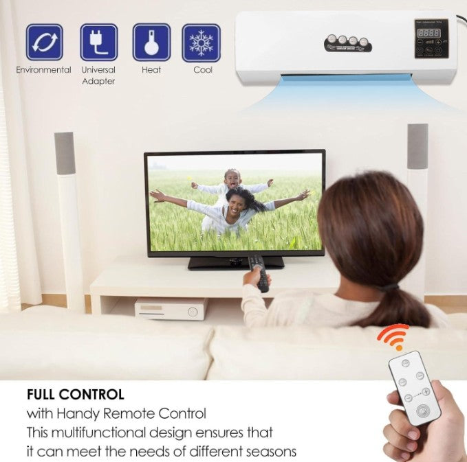 (New Open Box)  Portable 2000W Wall-Mounted Air Conditioner | Cooling & Heating • Remote Control • Low Noise