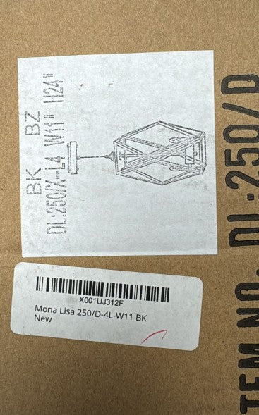 (New Open Box) Mona Lisa Pendant Light | Black Finish • Modern Hanging Ceiling Fixture (HB-048)