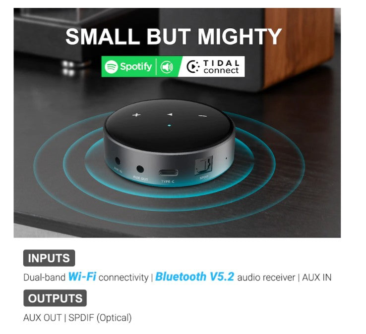(Excellent) Edifier R1280T Speakers + WiiM Mini Wi-Fi Streamer | Hi-Res Audio • Bluetooth Streaming