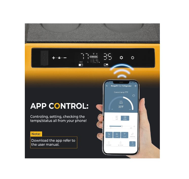 (New Open Box) BougeRV CR55 Dual Zone 59Qt (55L) Portable Fridge Freezer | 12V/24V • Car/Truck/RV