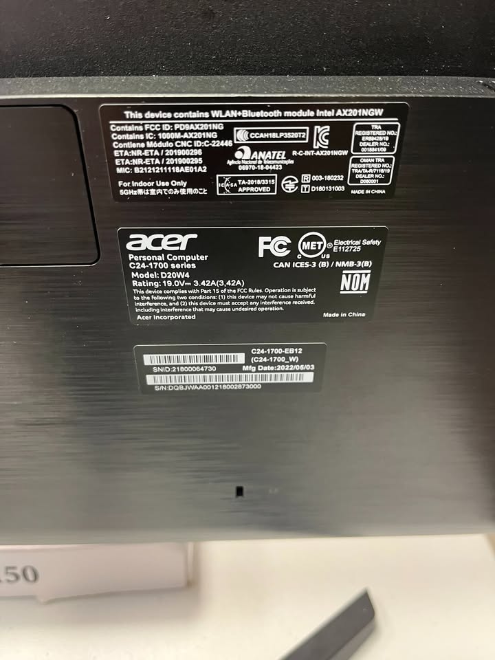 (Excellent) Aspire C24-1700 All-in-One Computer i5/32GB/1TB SSD Wireless KB+mouse