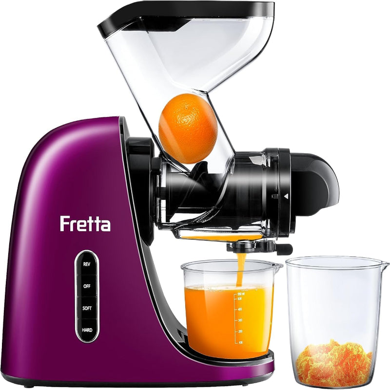 (New Open Box) Cold Press Juicer, Fretta Masticating Slow Juicer Extractor, Juice Maker Machine
