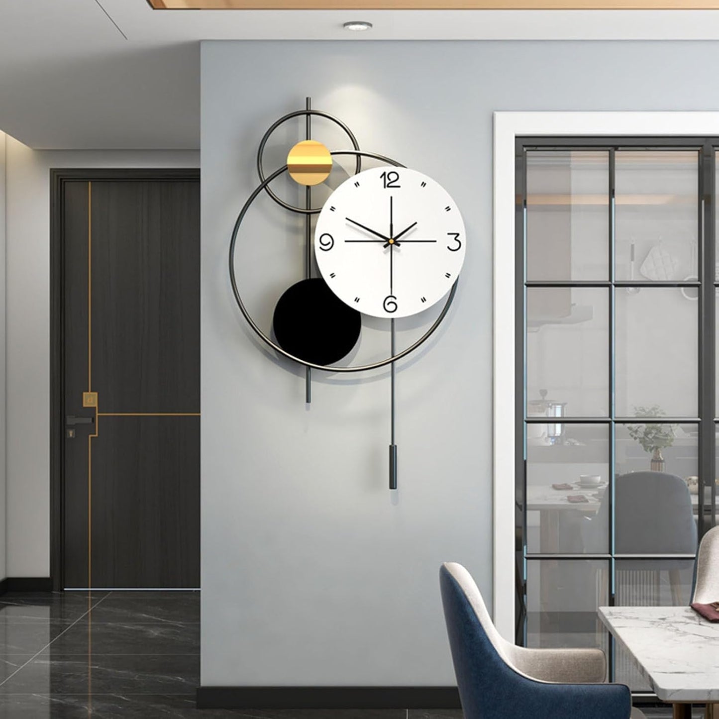 (New Open Box)  Modern Large Decorative Wall Clock | European Style • Silent Non-Ticking  ⚡