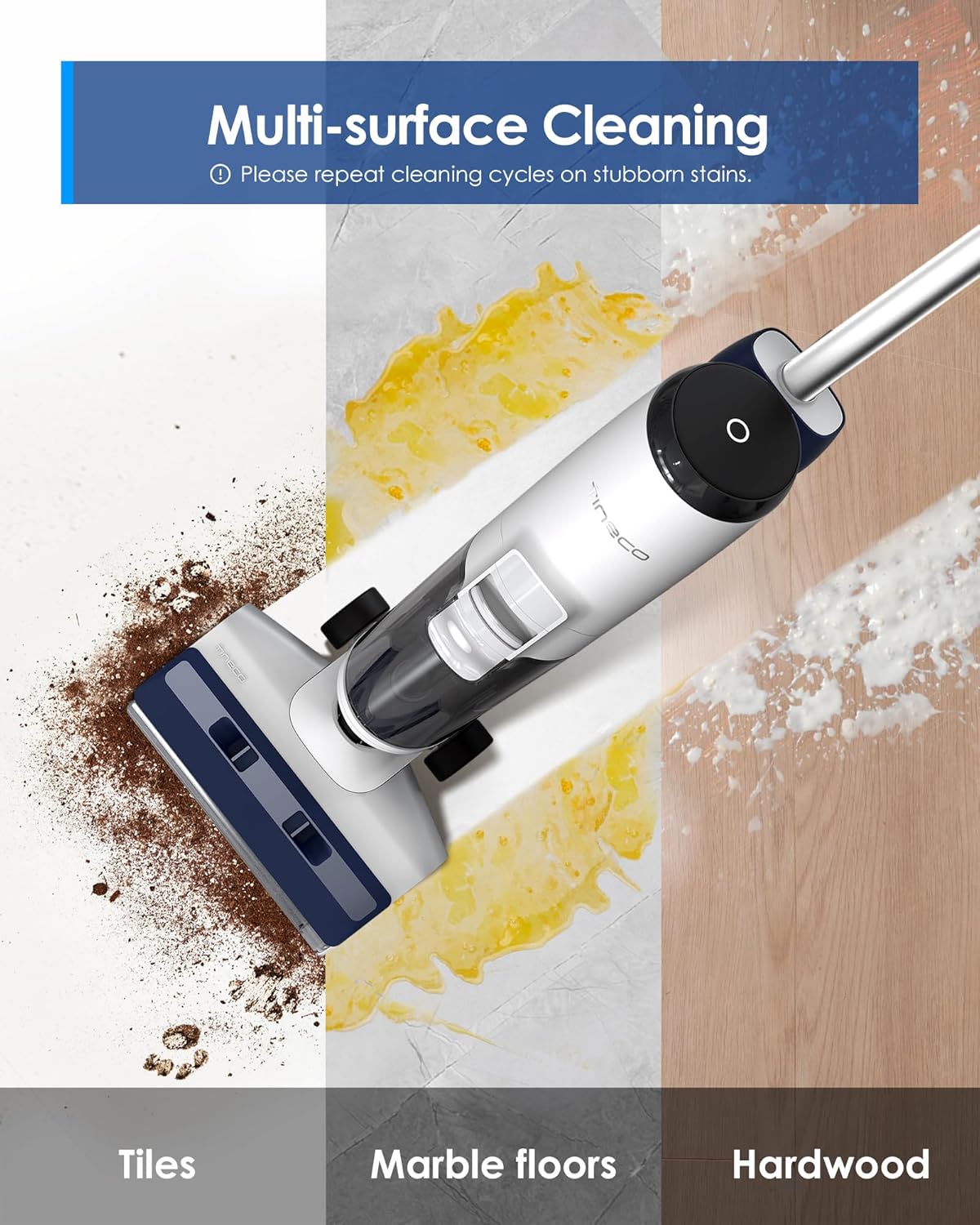 (Excellent) Tineco iFLOOR 5 Breeze Complete Wet Dry Vacuum Cordless Floor Washer, One-Step Cleaning for Hard Floors, Edge Clean, Auto Self-Cleaning, Lightweight & Cordless Design