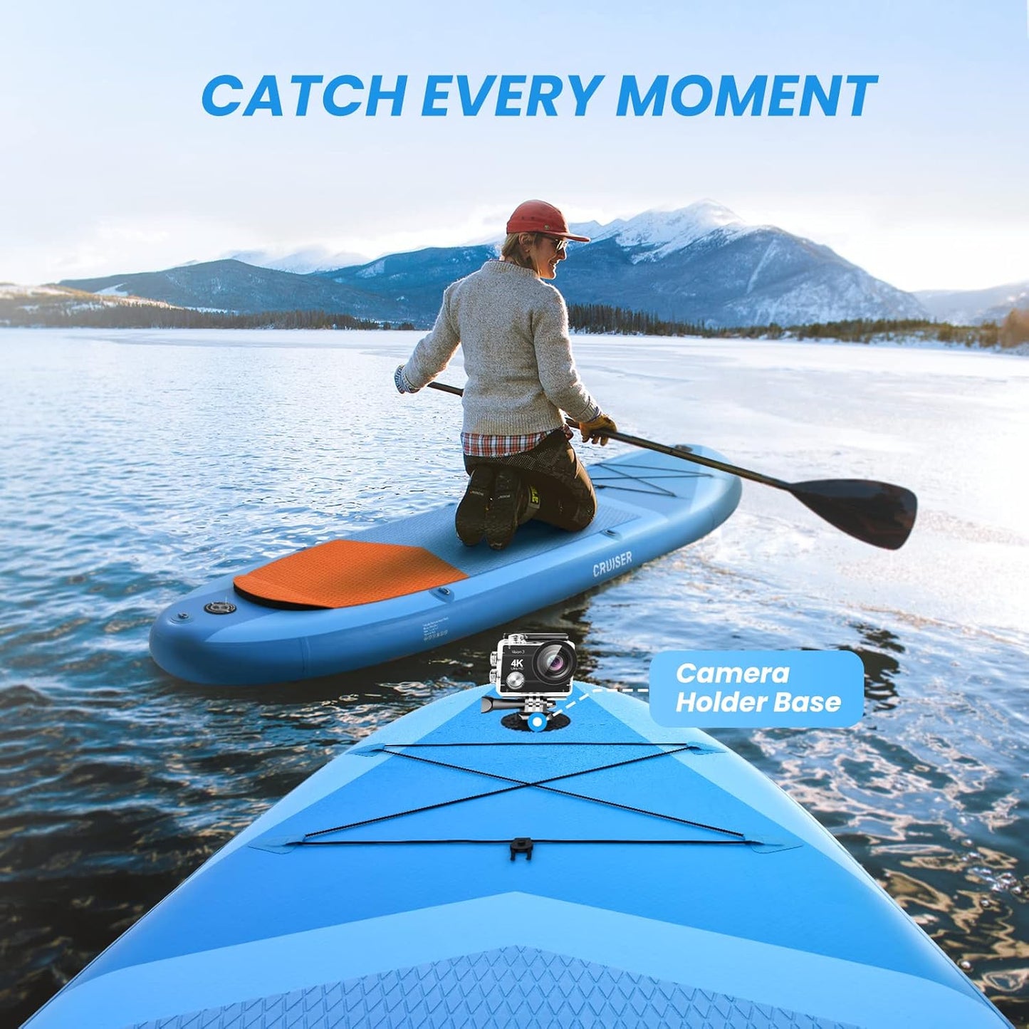 (New Open Box) Valwix Inflatable Stand Up Paddle Board 11'/12' *32"*6'' w/High Pressure Electric Air Pump & Built-in Action Camera Mount, Paddleboard 350 LBS Capacity SUP