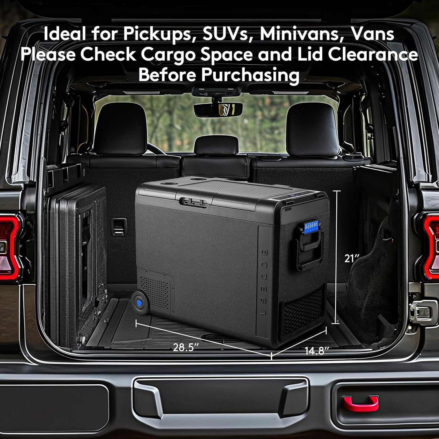 (New Open Box) BODEGACOOLER QZW58 61QT Portable Car Refrigerator | 12V • APP Control
