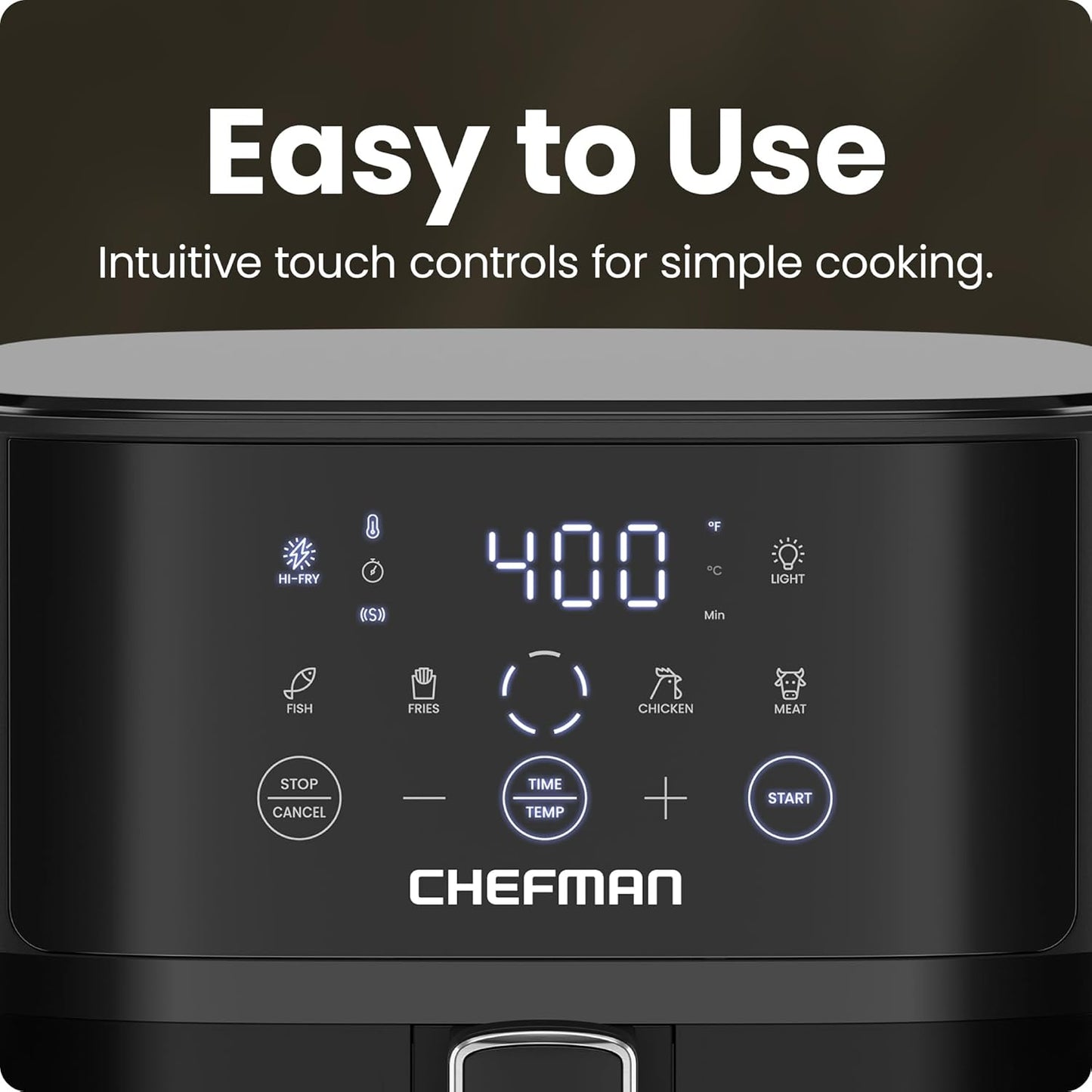 (Brand New) Chefman Air Fryer – 6 QT Compact Airfryer, Features Hi-Fry Technology for Extra Crisp,  - Black